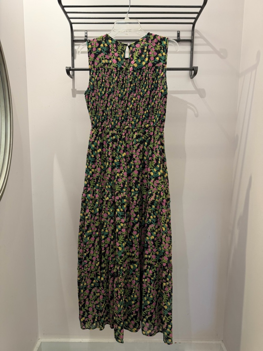 Banjanan Iris Midi Dress Black Floral Print Size Medium - Picture 4 of 7